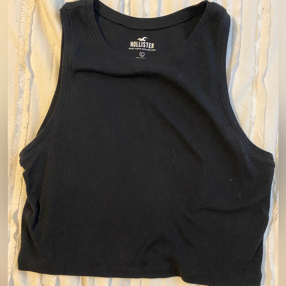 Black high neck tank top